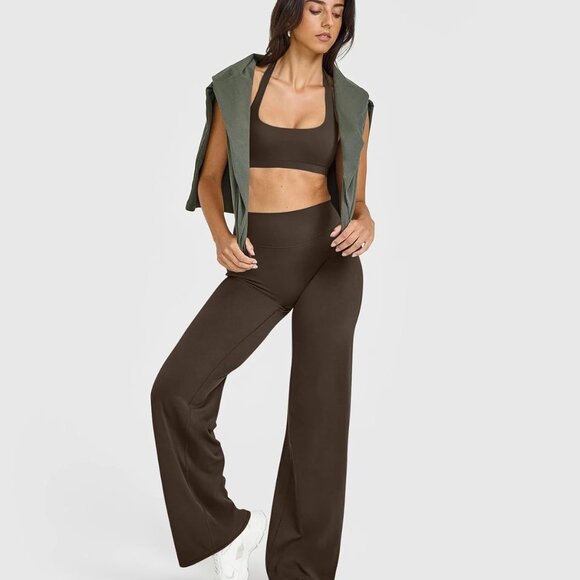 High Waist Dark Brown Yoga Pants for Women - Soft Stretch & All-Day Comfort - Picture 4 of 6